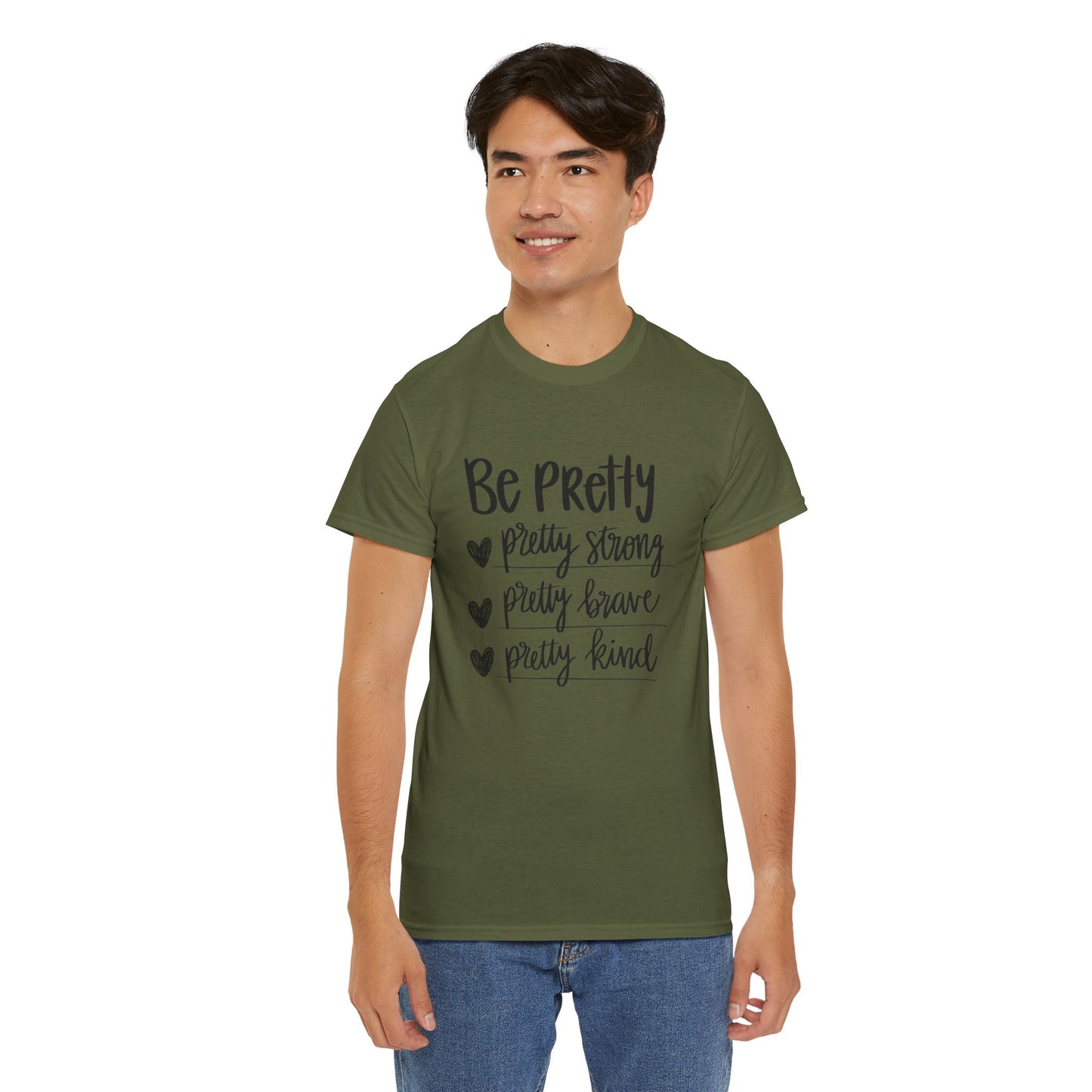 Be Pretty Printed T Shirt with Hearts