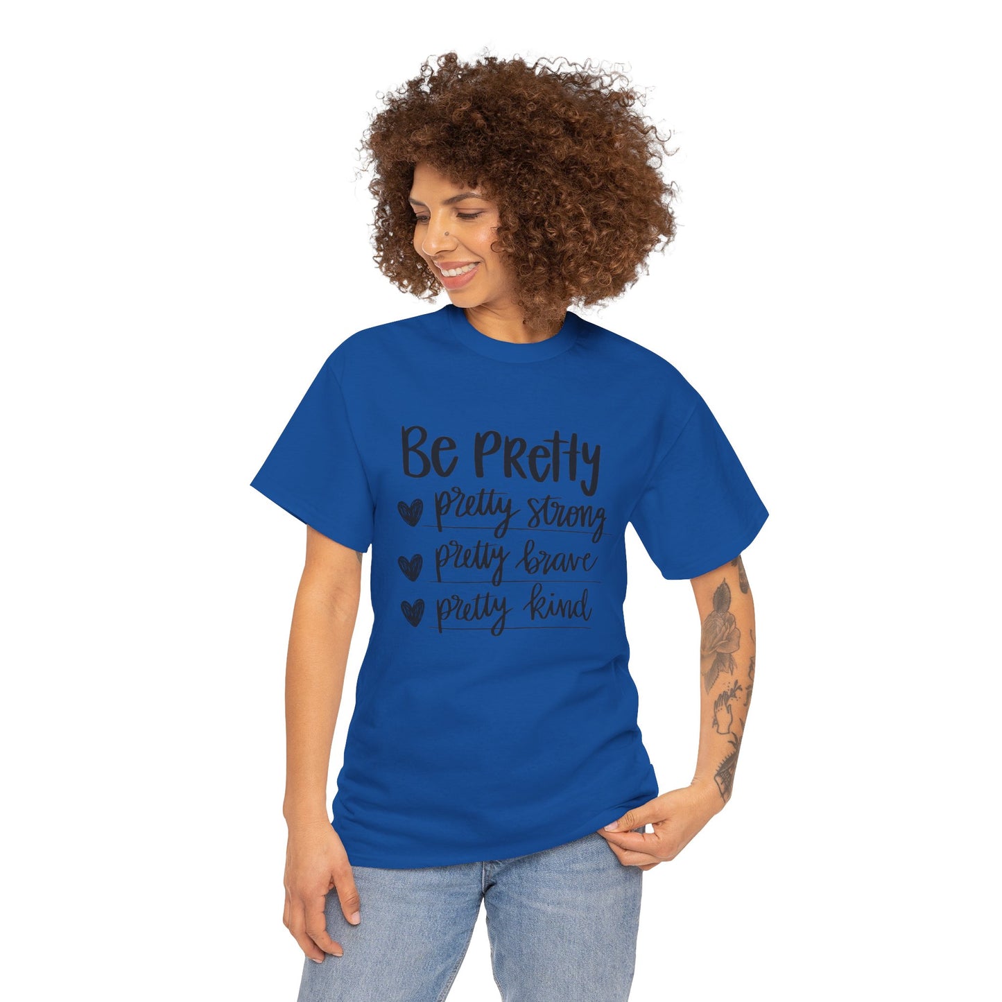 Be Pretty Printed T Shirt with Hearts