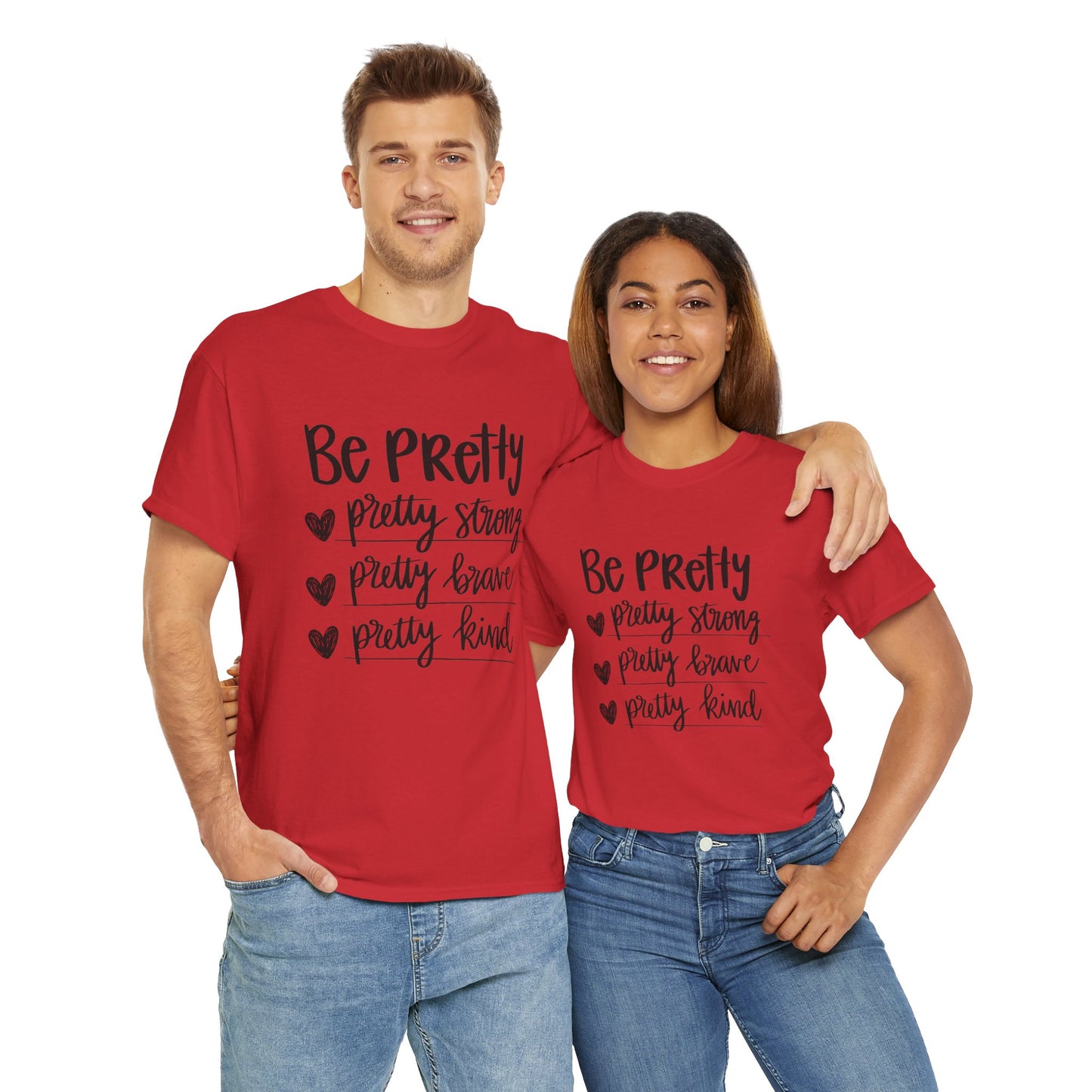 Be Pretty Printed T Shirt with Hearts