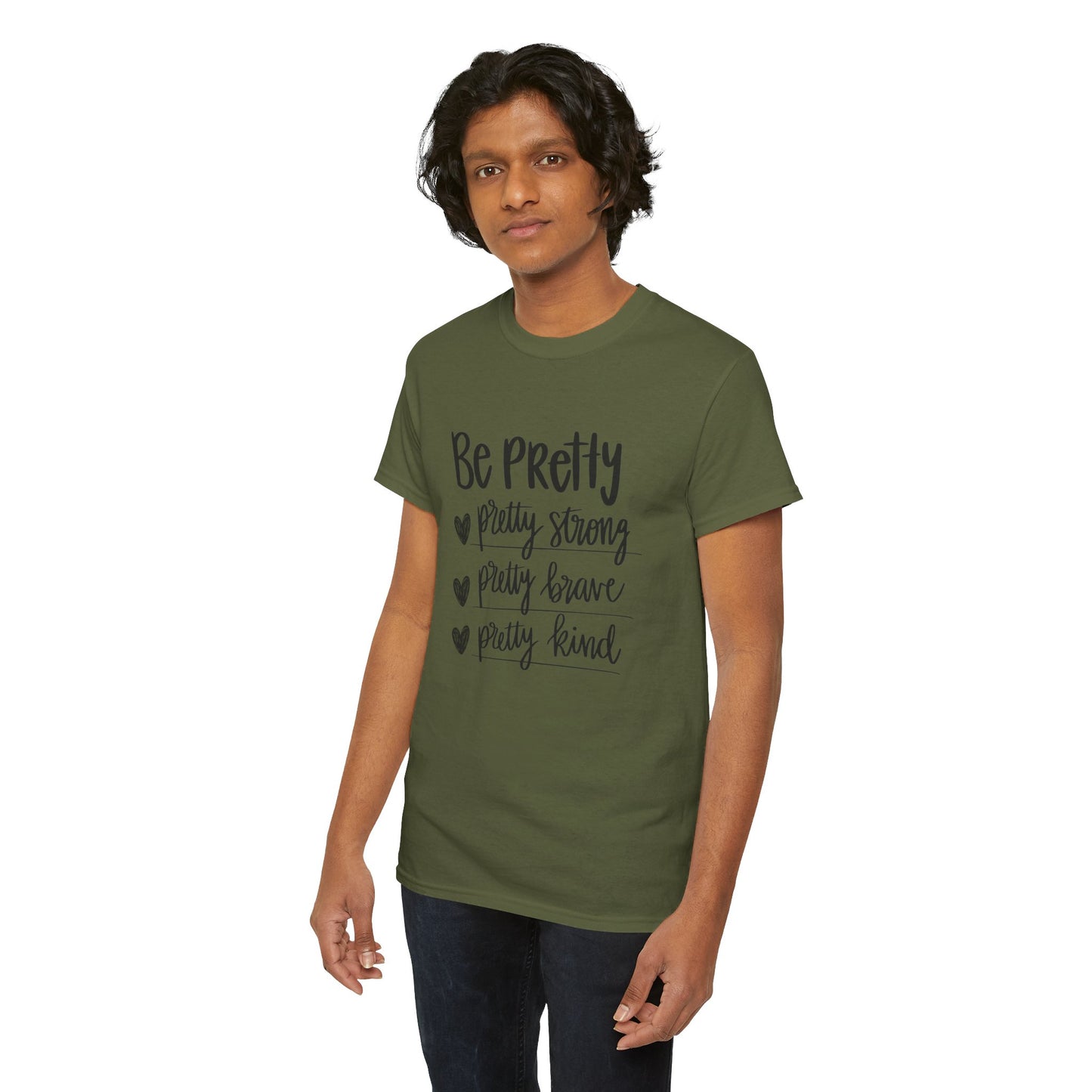 Be Pretty Printed T Shirt with Hearts