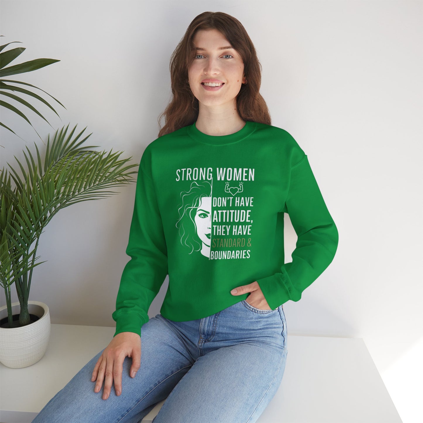 Strong Women Don't Have Attitude  Unisex Heavy Blend™ Crewneck Sweatshirt