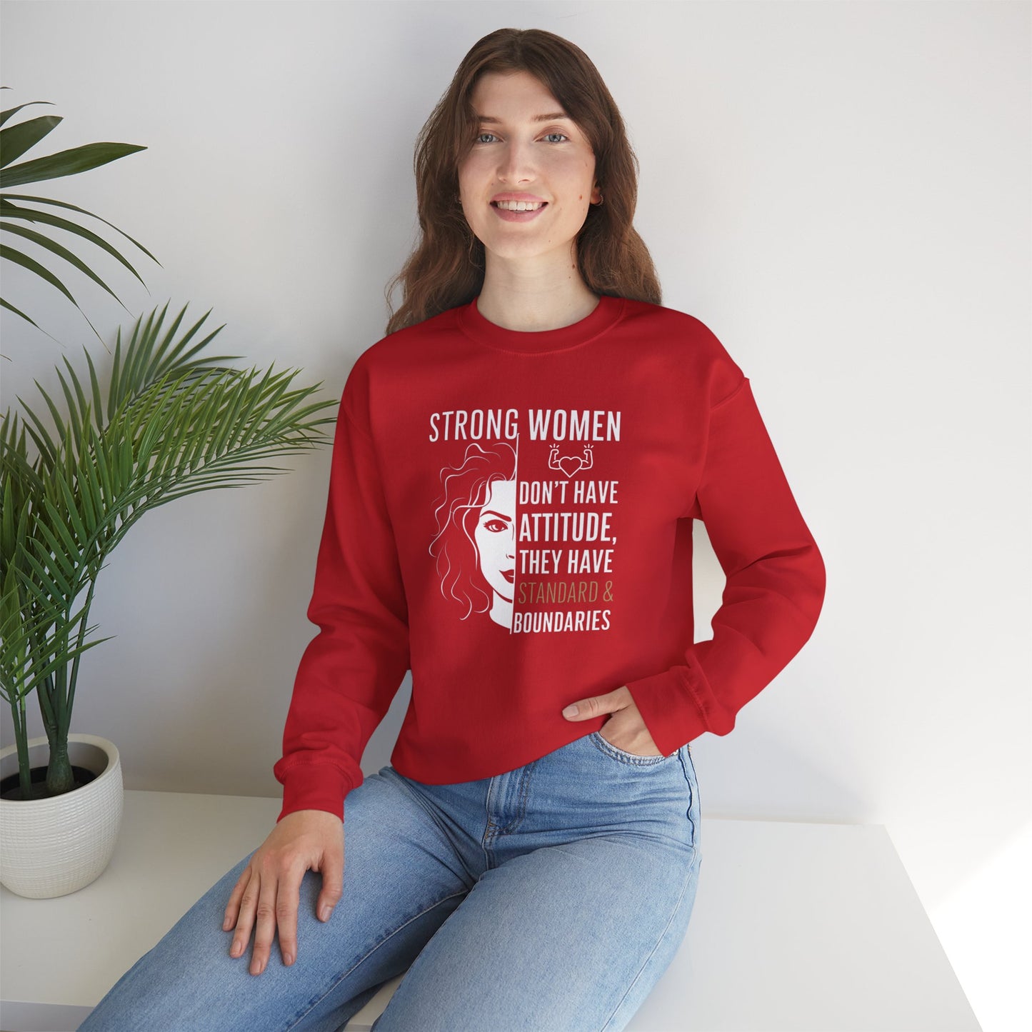 Strong Women Don't Have Attitude  Unisex Heavy Blend™ Crewneck Sweatshirt