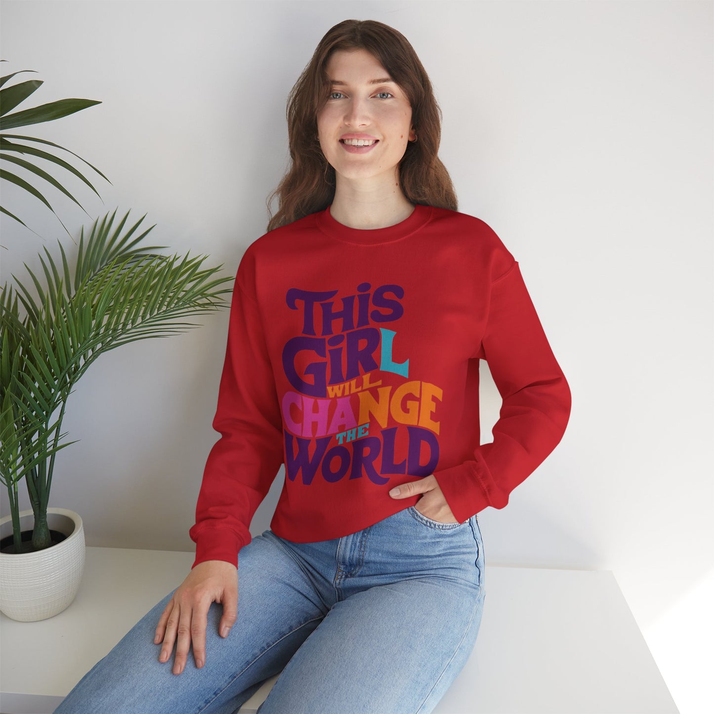 This Girl Will Change the World Unisex Heavy Blend™ Crewneck Sweatshirt
