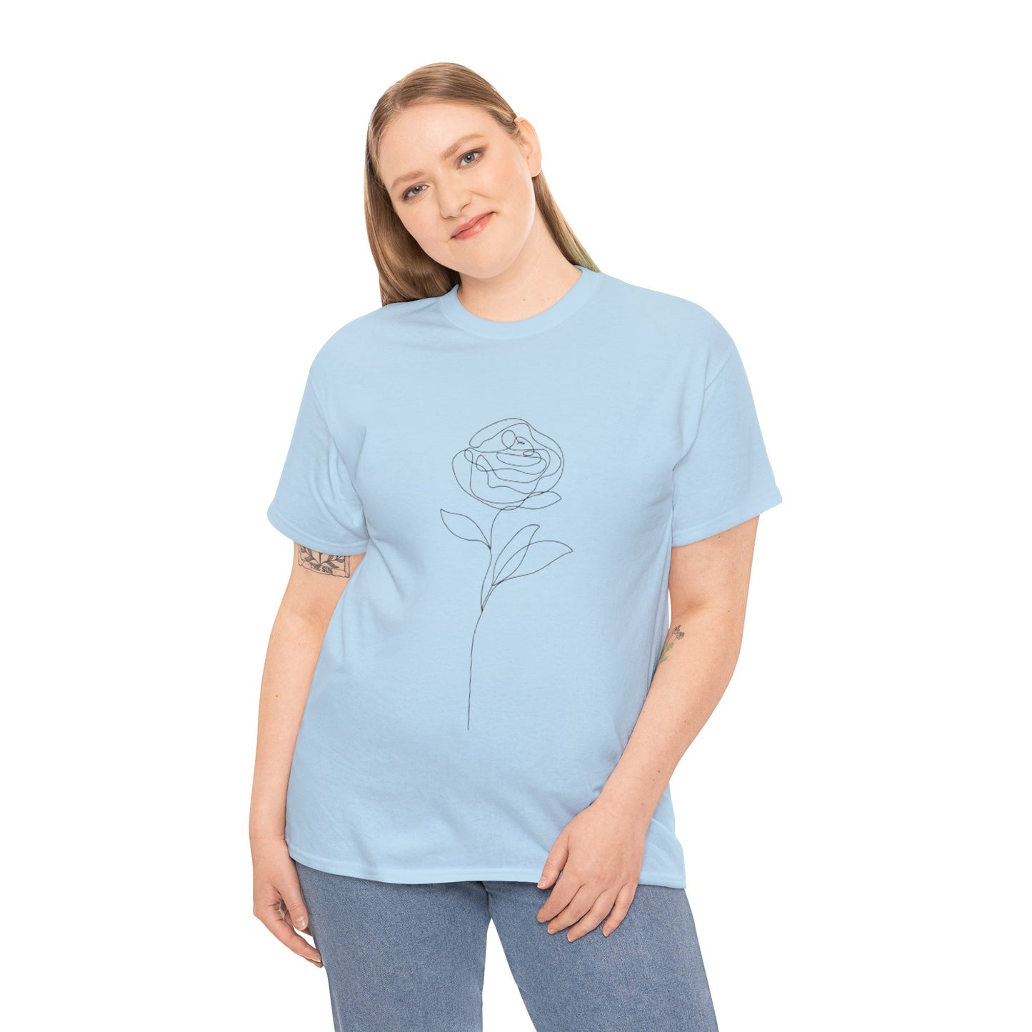 Flower Artwork T Shirt with Hearts