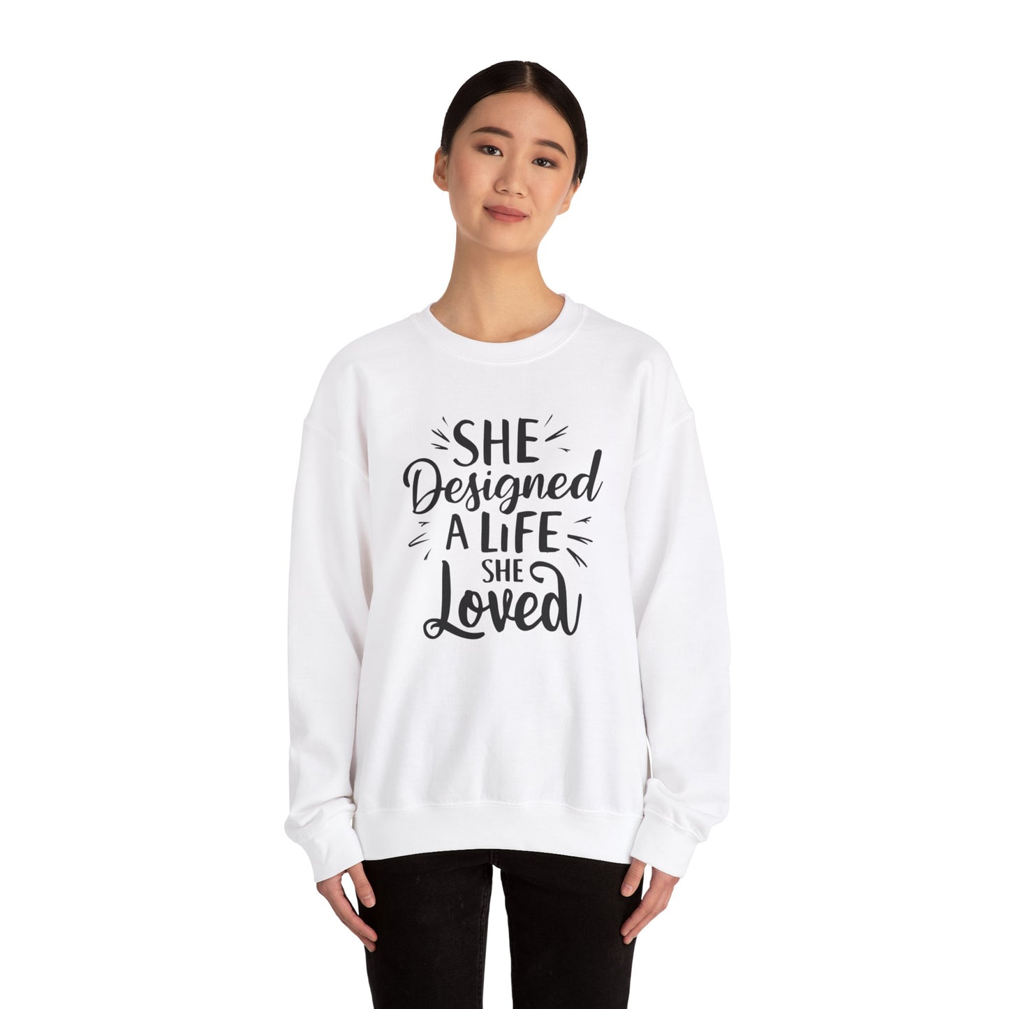 She Designed A Life She Loved Unisex Heavy Blend™ Crewneck Sweatshirt