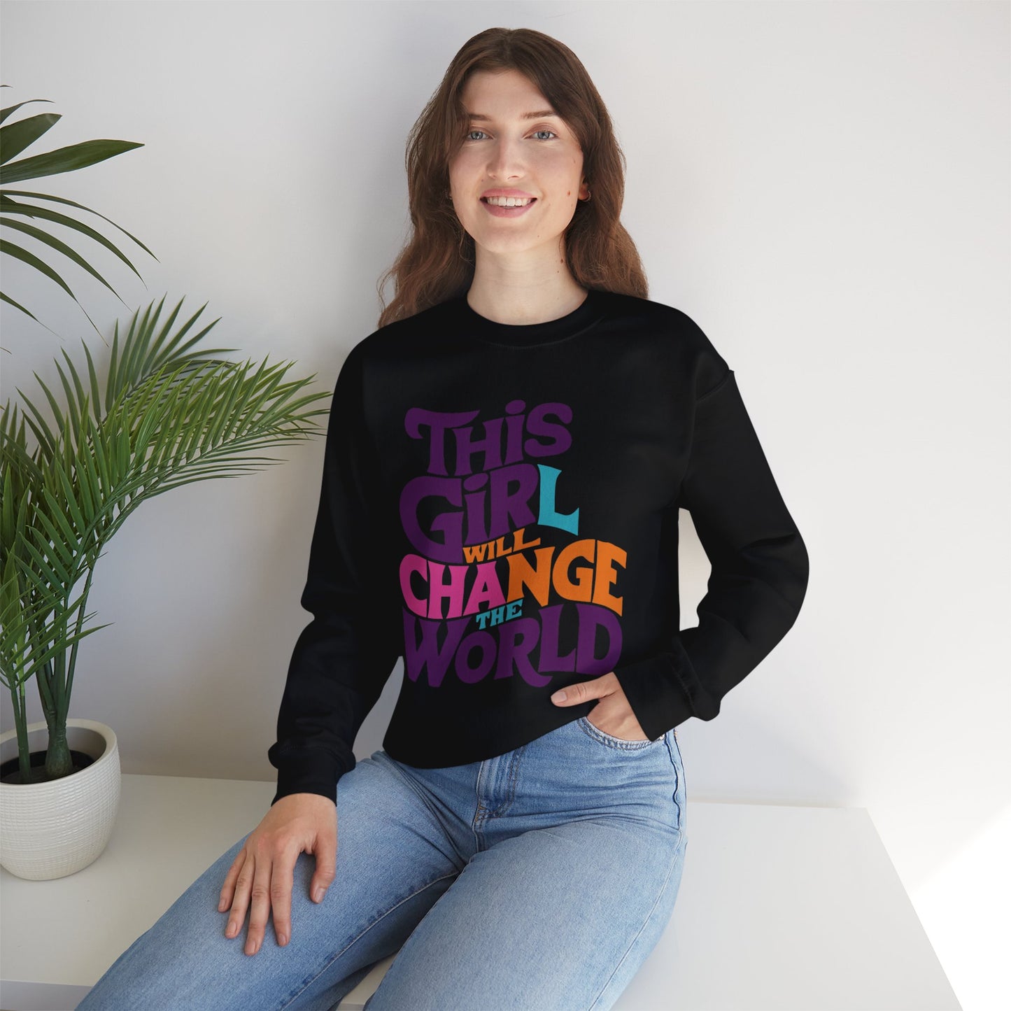 This Girl Will Change the World Unisex Heavy Blend™ Crewneck Sweatshirt
