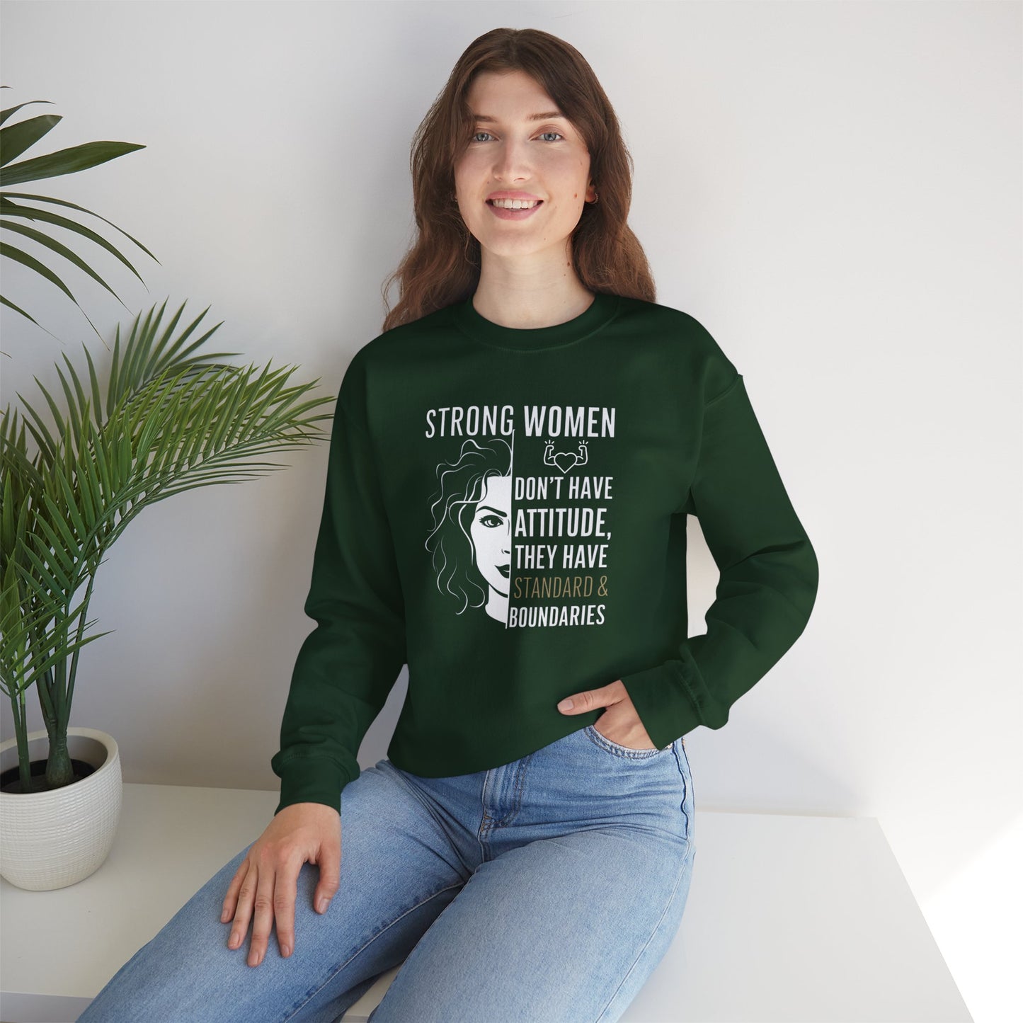 Strong Women Don't Have Attitude  Unisex Heavy Blend™ Crewneck Sweatshirt