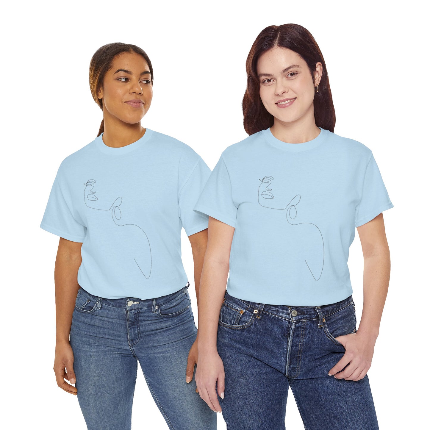 Women Artwork T Shirt with Hearts