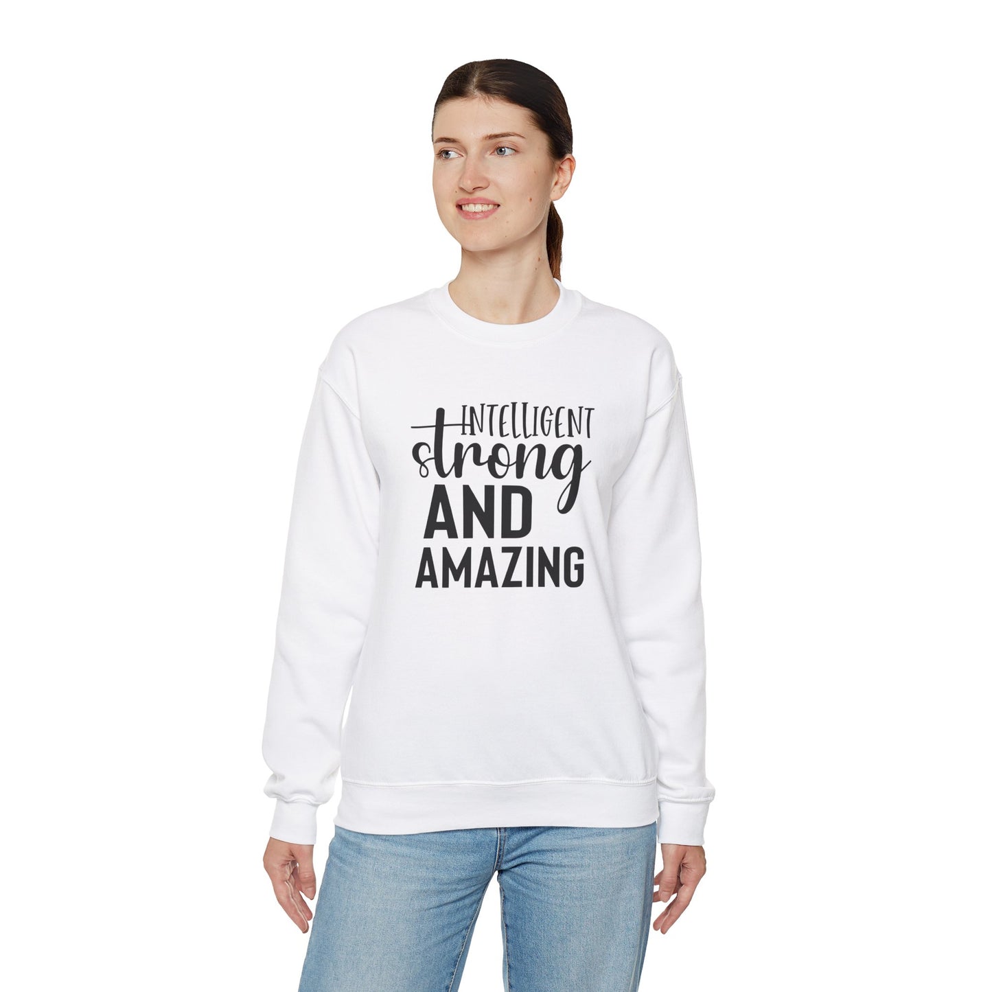 Intelligent Strong And Amazing Unisex Heavy Blend™ Crewneck Sweatshirt