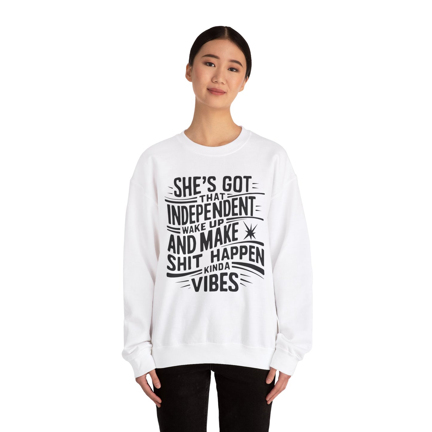 She's Got That Independent Wake Up Unisex Heavy Blend™ Crewneck Sweatshirt