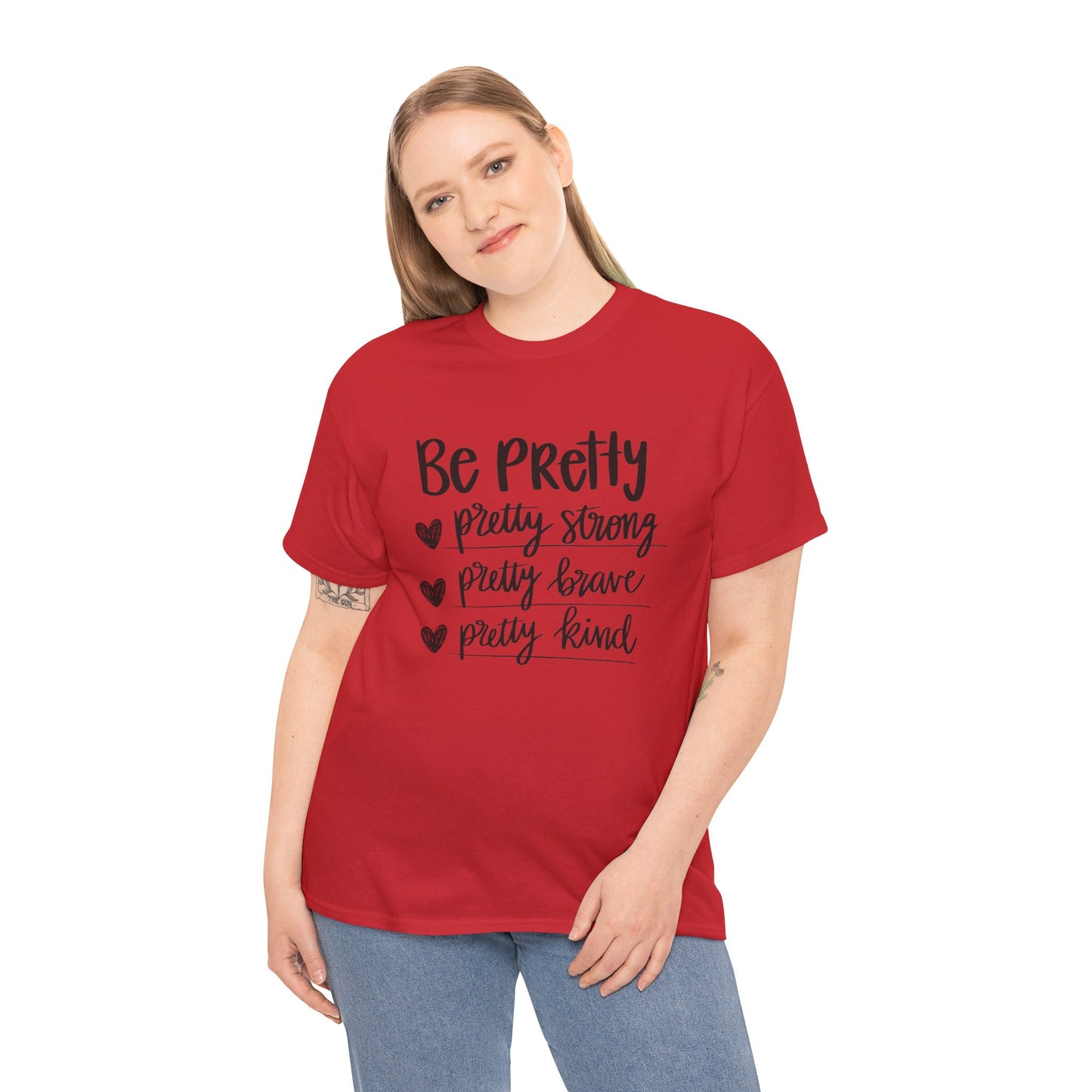Be Pretty Printed T Shirt with Hearts