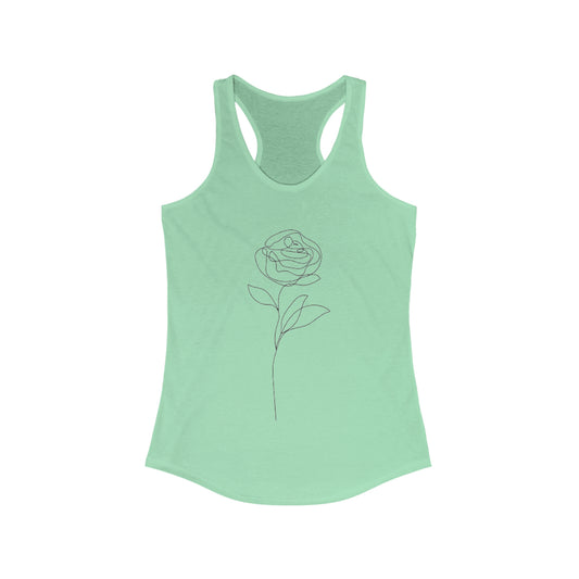 Flower Artwork Tank Top with Hearts