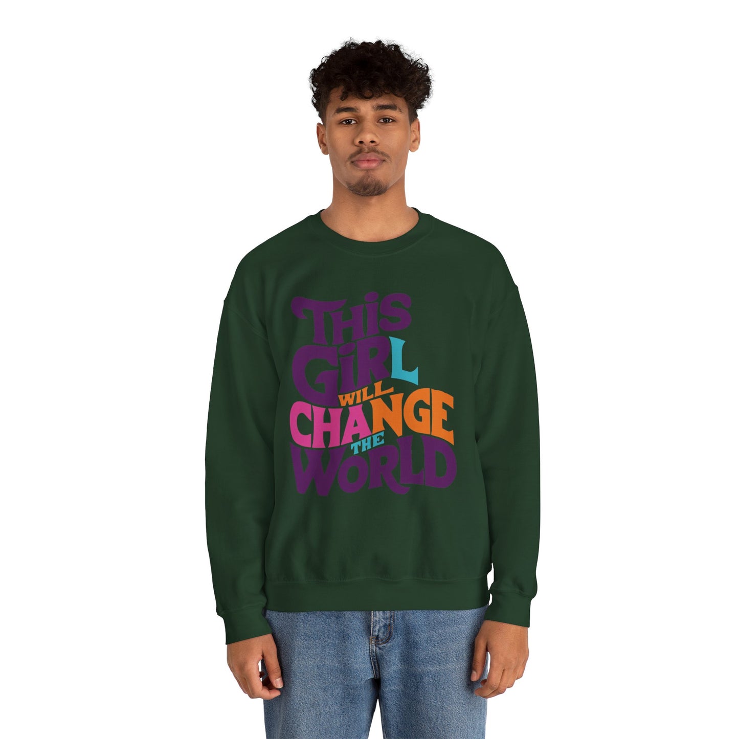 This Girl Will Change the World Unisex Heavy Blend™ Crewneck Sweatshirt