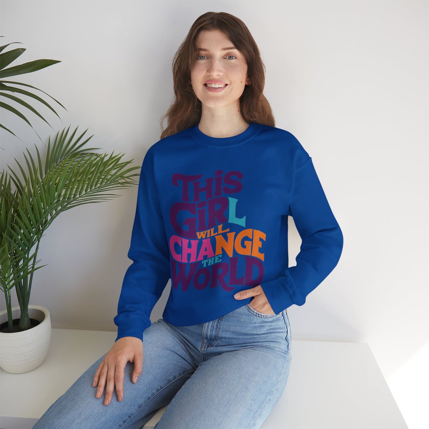 This Girl Will Change the World Unisex Heavy Blend™ Crewneck Sweatshirt