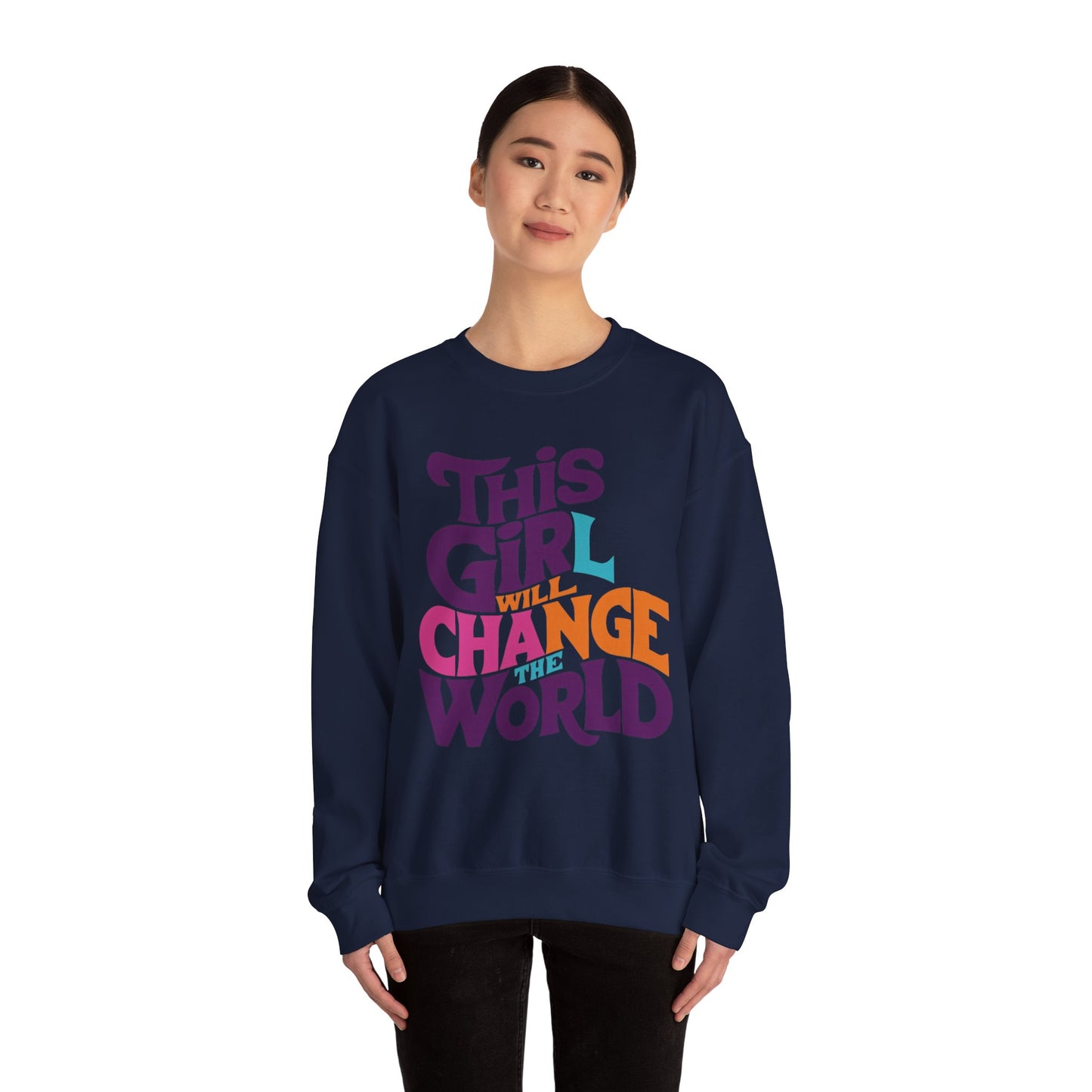 This Girl Will Change the World Unisex Heavy Blend™ Crewneck Sweatshirt