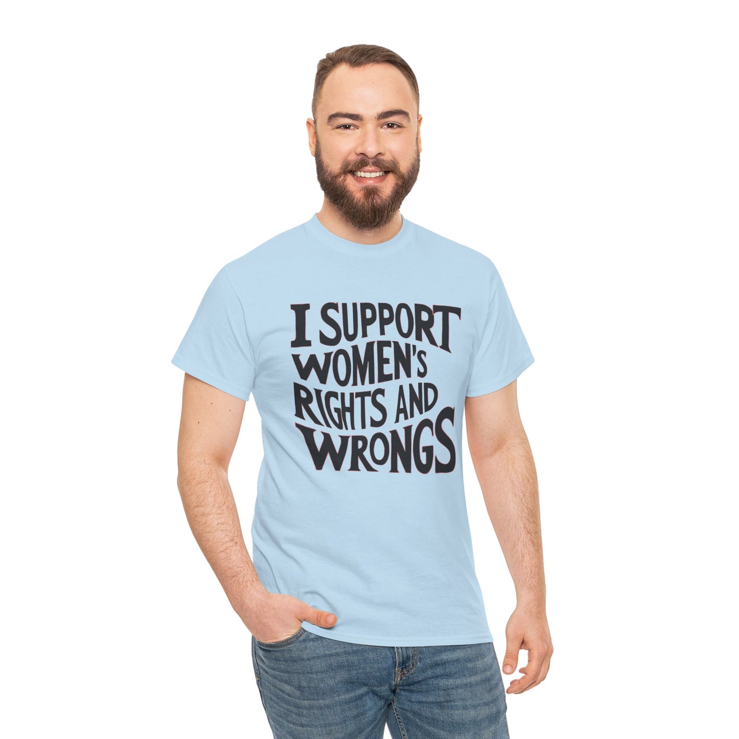 I Support Printed T Shirt with Hearts