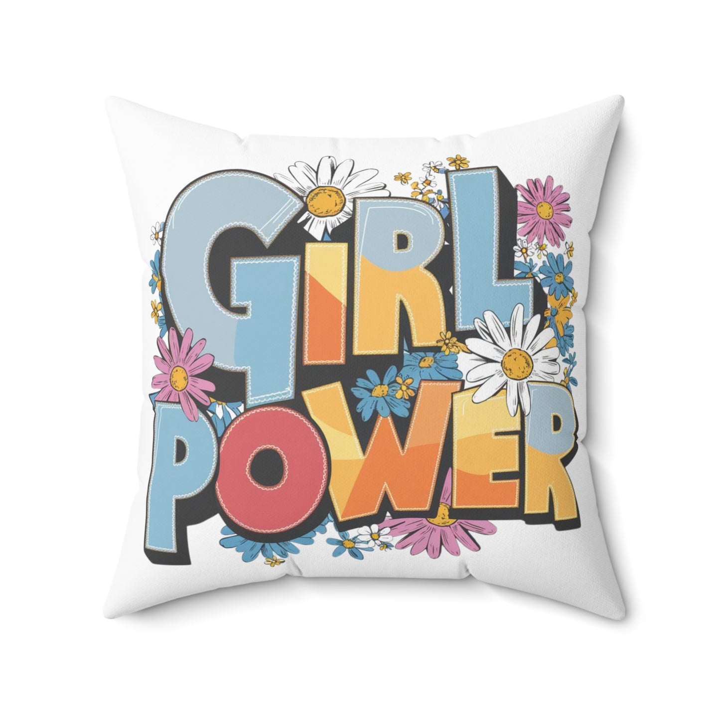 Girl Power Spun Polyester Square Pillow