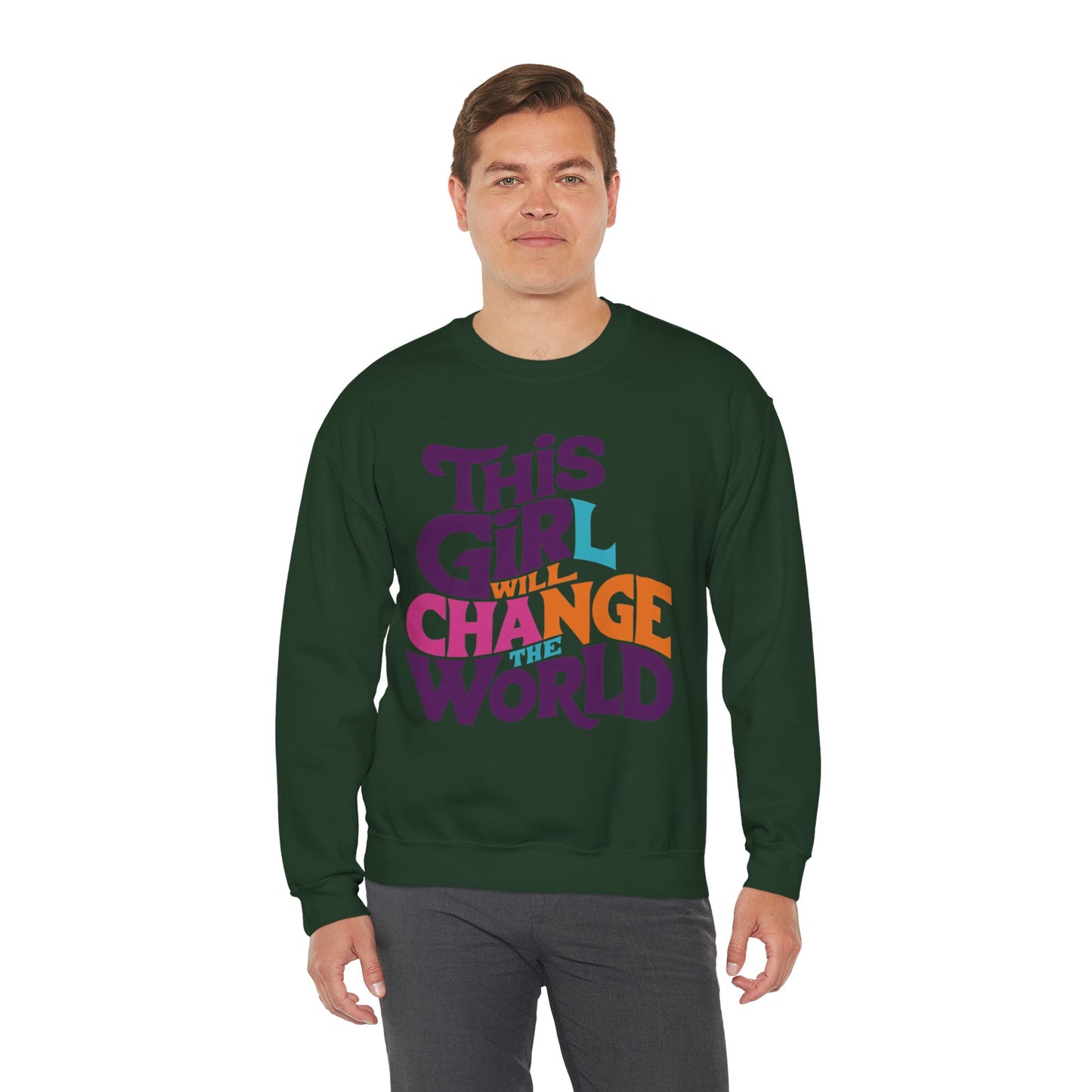 This Girl Will Change the World Unisex Heavy Blend™ Crewneck Sweatshirt