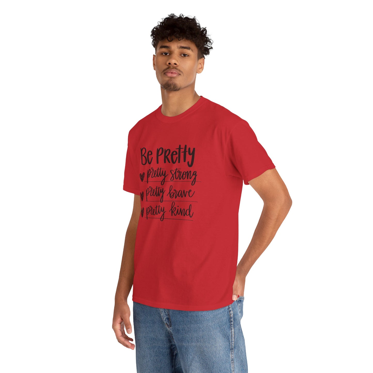Be Pretty Printed T Shirt with Hearts