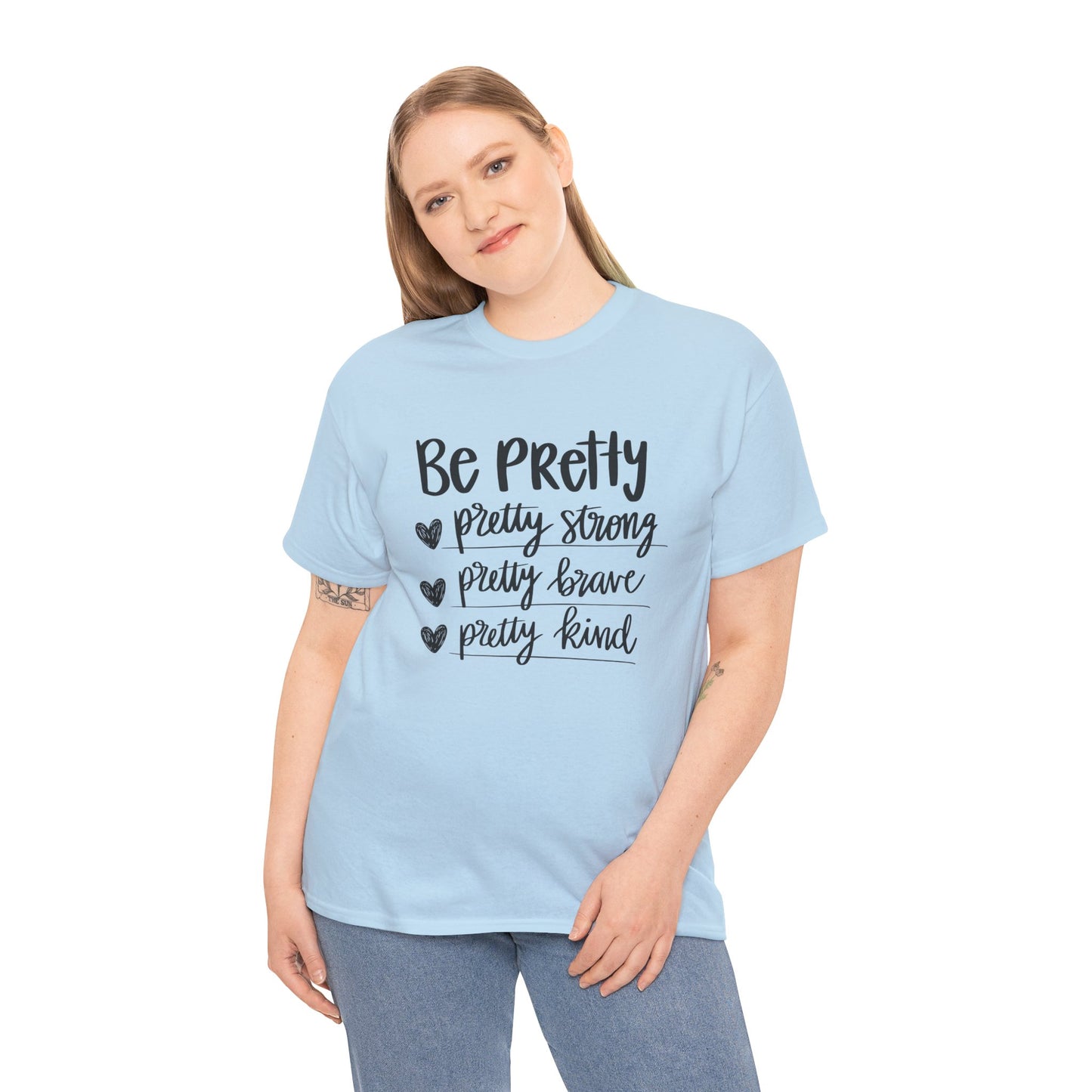 Be Pretty Printed T Shirt with Hearts